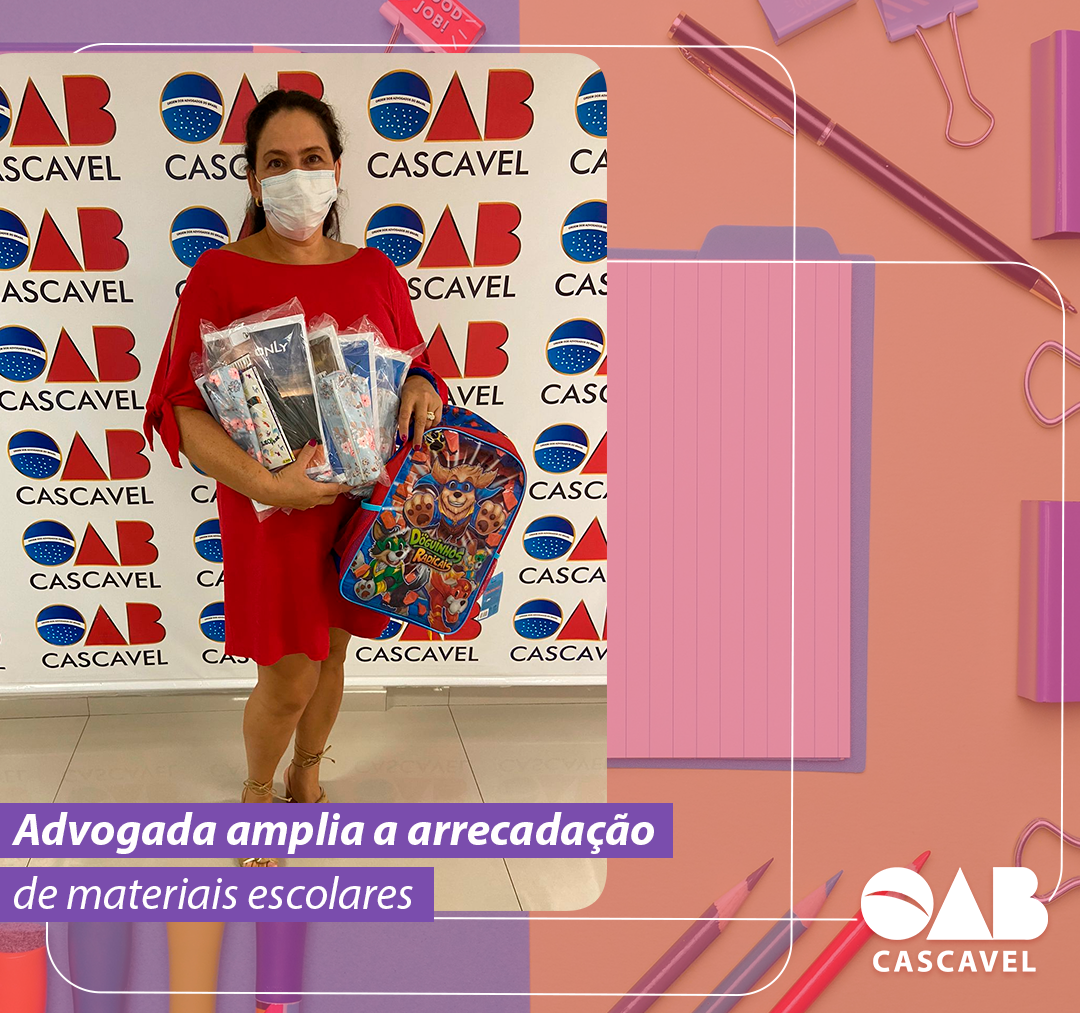 Advogada amplia a arrecadação de materiais escolares